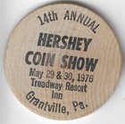 1976  Hershey Pennsylvania Coin Club 14th Show  Grantville  Pa  2  Wooden Dollar