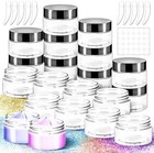 20 Pack 1oz Plastic Jars With Lids 30ml Clear Round