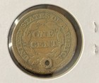 1847 Braided Hair Large Cent Penny 1c United States Coin Holed Good Details