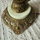 Vtg Brass Cherub Parlor Banquet Gwtw  Alabaster Hollywood Regency Lamp Globe