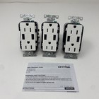 Leviton 15 Amp Tamper Resistant Duplex Outlet   Usb Charger  T5632-3bw 3-pack