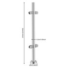 35 4  Glass Balustrade Middle Post 304 Stainless Steel Silver Glass Railing Post
