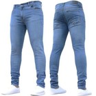 Men s Fashion Personality Slim Solid Color Tight High Waist Washed Skinny Jeans