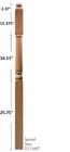   60  X 3-1 4  Staircase Oak Wood Colonial Top Turned Newel Rail Stair Post 1745