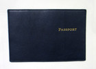 Harrods Of London Passport Holder Case Cover Leather New Navy Blue