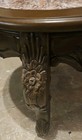 Antique Victorian French 40  W Kidney Rose Marble Inset Top Coffee Table -ships 