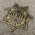 Vintage Kings County California Sheriff Tin Car Door Sign decal Police