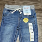 Cat   Jack 12m Blue Straight Denim Jeans Pull On Drawstring Stretch Pockets