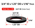 3 4  Id X 1-1 4  Od X 1 16  Epdm Rubber Flat Washers Electrical 12 Pack