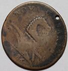 1786 New Jersey Colonial Copper Coin - Holed