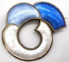 Sterling Silver   Guilloche Enamel Brooch   Pin Made In Norway J Tostrup     Oslo