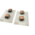 Copper Silver Square Buttons Geometric Two-tone Vintage 1970s Blumenthal 4 Pcs