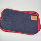 Vintage Levi Strauss 501 Denim Placemats Set Of 4 Red Trim Pocket 20  X 12 
