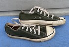 Vintage 80   s Converse All Star Forest Green Low Top Shoes Size 3 5 Usa Made
