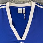 Adidas Originals Blue White 3-stripes V-neck T-shirt Dress Women s Uk 8 Us S