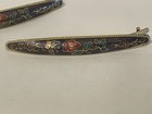 Vintage Butterfly And Flowers Enamel Clip Hair Barrette Cloisonn   Pair Purple