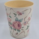 Vtg Rose Tissue Box Soap Dish Trash Set Floral Cottage Romantic Bathroom Decor  