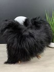 Icelandic Charcoal Black Sheepskin Rug Pelt Genuine Natural Seat Cover Pet Throw