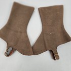 Vtg Standard s Victorian Brown Wool felt Button-up Boot Spats W  Buckle Closures