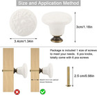 6 Pcs White Ceramic Flower Cabinet Knobs Vintage Dresser Drawer Pull  