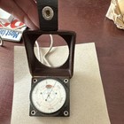 Aneroid Portable Altimeter White Dial With Brown Leather Case