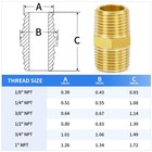 Brass Pipe Fitting  Hex Nipple 1 2  Npt Male X 1 2  Npt Male Thread Adapter6pack