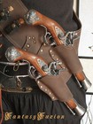 Pirate Steampunk Leather Baldric Flintlock Gun Holsters Flask And Glass Vials