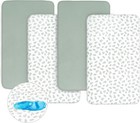 Crib Fitted Sheets 52x28 Waterproof For Standard Crib   Toddler Bed 4 Pack Green