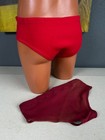 Pair Of Vintage Hansley   Sunwear Mens Red Swim Suit Speedo Brief Diving - Large