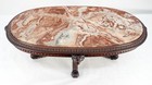 Very Fine Carved Oval Rouge Marble Top Regency Revival Coffee Table Mint
