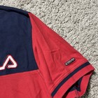 Vintage Fila Us Open 1999 Tennis Polo Shirt Colorblock Men Medium Blue Red Rugby