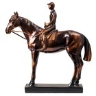 Horse Rider Statue Sculpture - Racing Figurine Home Decor  Equestrian Gift  10 5