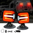 2pcs Wireless Led Tail Lights Magnetic Tow Towing Trailer Warning Flashing Light