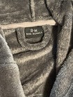 Ross Michaels Plush Gray Hooded Robe S m Cozy Fleece Bathrobe Soft Lounge Wear