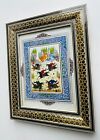 Antique Miniature Inlaid Equestrian Horses Painting Persian Art By Shahang Saz