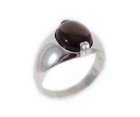 19thc Antique 5ct Cairngorm Scotland Smoky Quartz silver Ring  Ancient Roman Gem