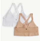 Justice Girls Engineered Seamless Rib Bra  2-pack  Size 36 New Honey   White