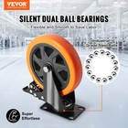 Vevor Caster Wheels Swivel Plate Casters 4 Pack 6  Heavy Duty With Locking Brake