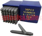 36pc 1 8  3mm Letter   Number Stamp Punch Set Hardened Steel  Metal Wood Leather