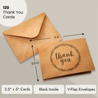 120 Pack 3 5x5-inch Bulk Kraft Thank You Cards With Envelopes