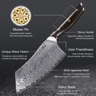 6pcs Turwho Chef Knife Set Japanese Damascus Steel Kitchen Knives   Knife Block