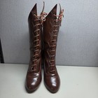 Womens Vf Dance Boots Brown 1800s  Can Can  Prairie Costume Boots Size 6