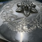 Hand Forged Hammered Aluminum Everlast Metal Casserole Dish   Floral Lid Vintage