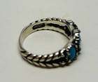Carolyn Pollack Sterling 925 Silver 3 Oval Turquoise Ring Sz 7