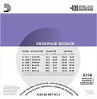 D addario Ej26 Acoustic Guitar Strings Phosphor Bronze Custom Light  11-52