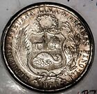 Peru Silver Sol 1870 Yj Crown Uncirculated 90  Pe7099