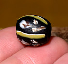 Antique Venetian Black Lampwork Italian Ghost Bead Floral Designs African Trade 