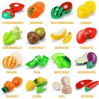 42 Items 87 Pcs Cutting Play Food Toy For Kids Kitchen Set pretend Cooking Fr   