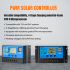 30a Solar Panel Battery Charge Controller 12v 24v Lcd Regulator Auto Dual Usb Us