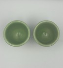 Two Vintage Celery Green Ceramic Egg Cups By Hankscraft